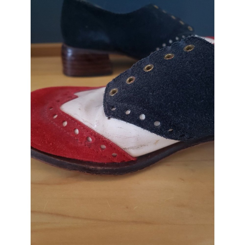 60s/70s Red, White, and‎ Blue Suede Shoes - Picture 5 of 12